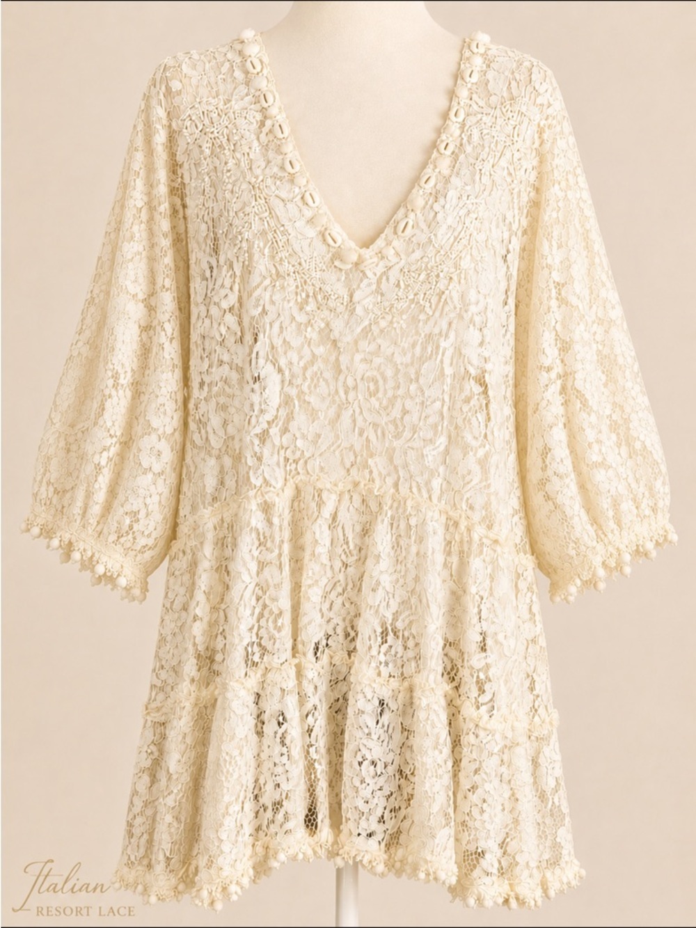NWT Antica Sartoria Giacomo Cinque Lace Tunic Cover Up Boho Bridal Resort - Picture 15 of 16